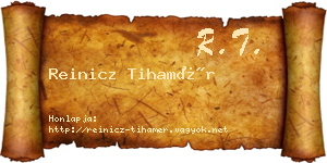 Reinicz Tihamér névjegykártya